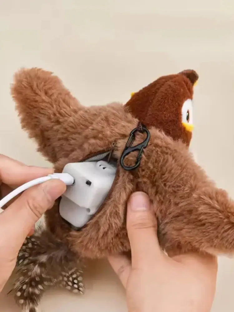 Interaktiver Vogel für Katzen – Flatternder Bird Toy mit Sound & Catnip | Realistische Flügelbewegung & Zwitschern | Simulation Sparrow Katzenspielzeug PawPaw