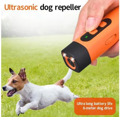 2025 Ultrasonic Dog Repeller – Wiederaufladbares Anti-Bellen & Hunde-Training Gerät | 25 kHz Ultraschall, LED-Taschenlampe & Sicherer Tier-Deterrent