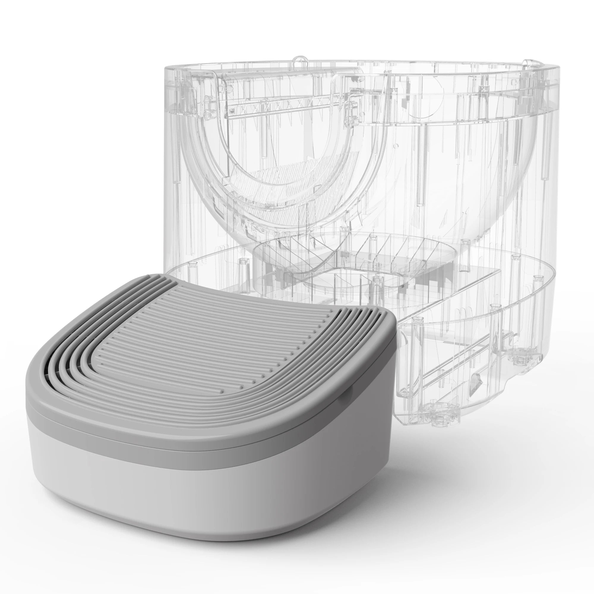 🐾 3-in-1 Cat Litter Stepper – Anti-Streu Trittbrett für Katzentoiletten | Rutschfeste Rampe + Streufänger + Ablagefach