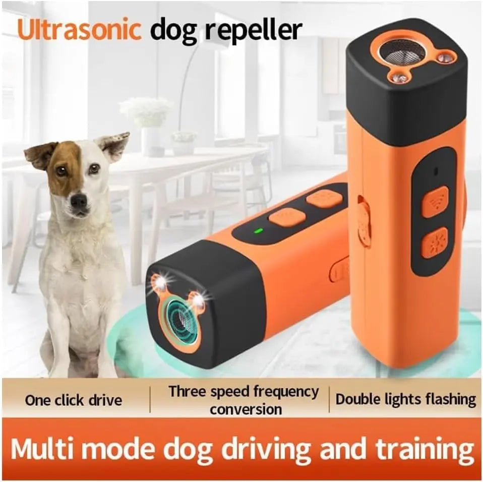 2025 Ultrasonic Dog Repeller – Wiederaufladbares Anti-Bellen & Hunde-Training Gerät | 25 kHz Ultraschall, LED-Taschenlampe & Sicherer Tier-Deterrent