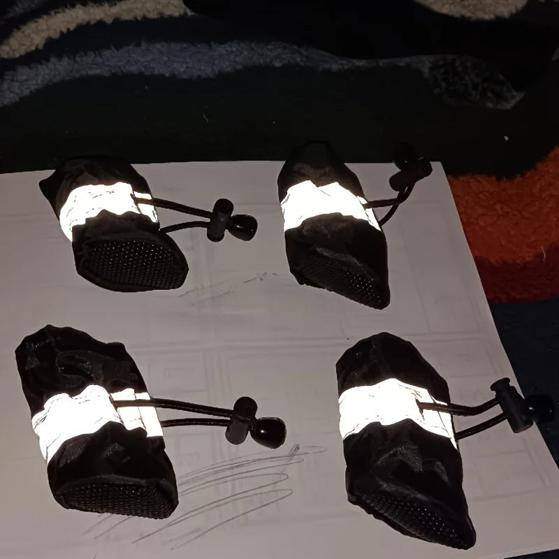 🐾 Waterproof Dog Shoes (4er Set) – Wasserfeste Hundeschuhe für kleine Hunde | Pfotenschutz für Regen, Schnee & Outdoor-Spaziergänge