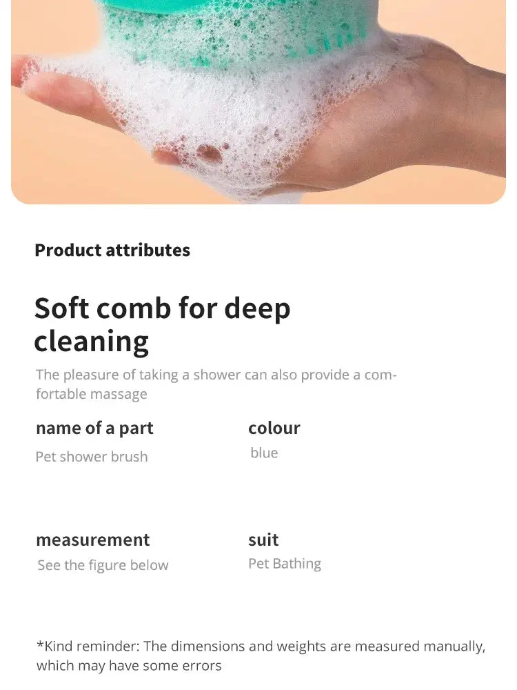 Weiche Silikon Badebürste für Haustiere – 2-in-1 Massage & Duschgelspender | Reinigungsbürste für Katzen & Hunde | Fellpflege & Grooming Tool PawPaw