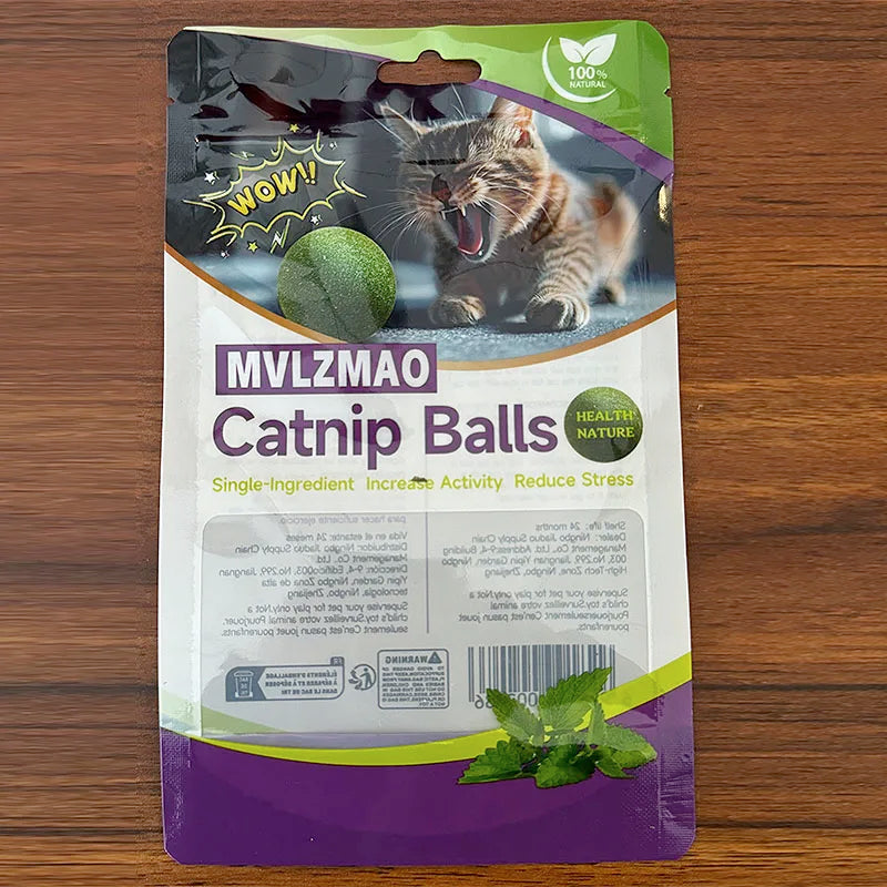 Edible Catnip Balls – Mehrpack Katzenminze-Leckbälle | Sicher & Gesund, Katzenspielzeug zur Zahnpflege & Verdauungsunterstützung