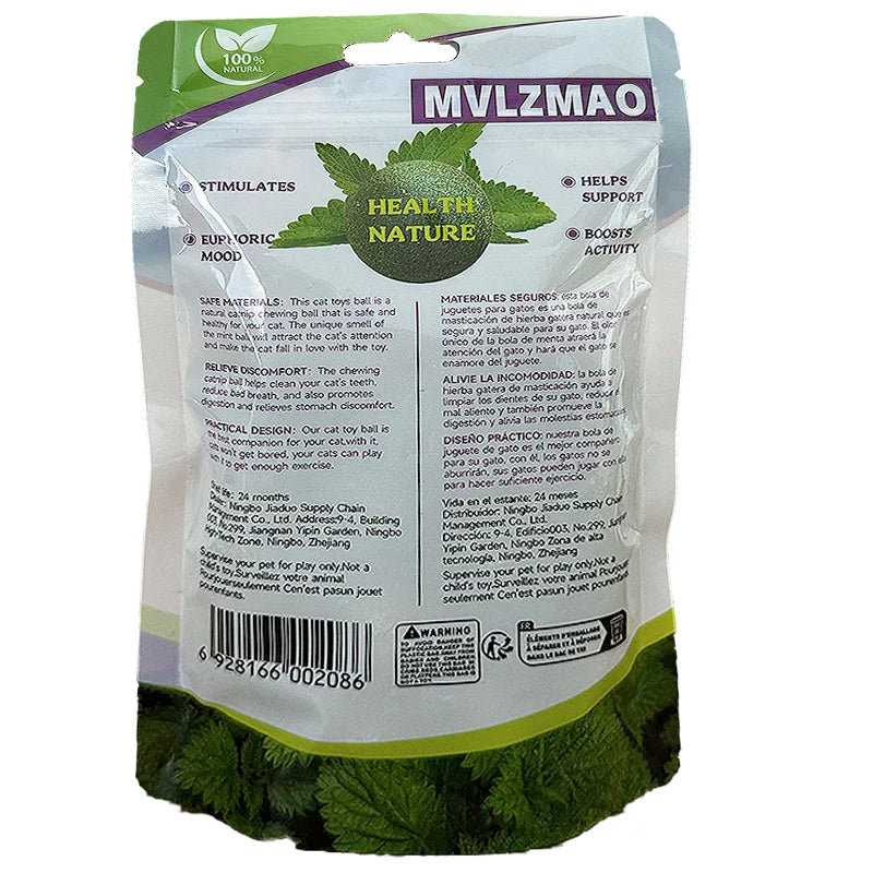 Edible Catnip Balls – Mehrpack Katzenminze-Leckbälle | Sicher & Gesund, Katzenspielzeug zur Zahnpflege & Verdauungsunterstützung