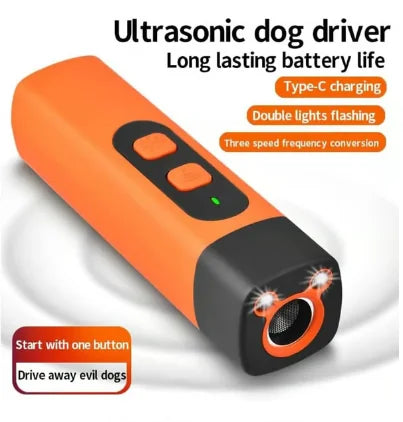 2025 Ultrasonic Dog Repeller – Wiederaufladbares Anti-Bellen & Hunde-Training Gerät | 25 kHz Ultraschall, LED-Taschenlampe & Sicherer Tier-Deterrent