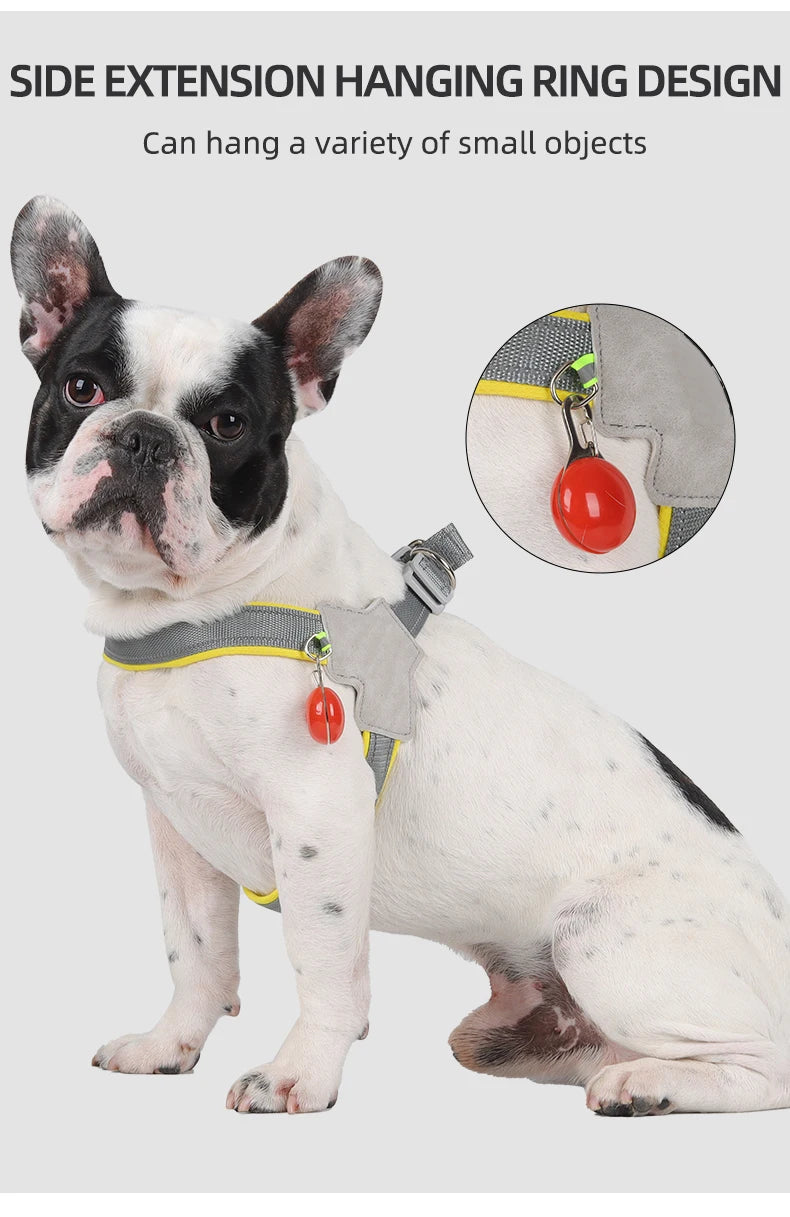 🐾 Reflective No-Pull Dog Harness – Bequemer Brustgurt für kleine & mittelgroße Hunde | Sicheres, rutschfestes Geschirr für Pug, Chihuahua & Co.