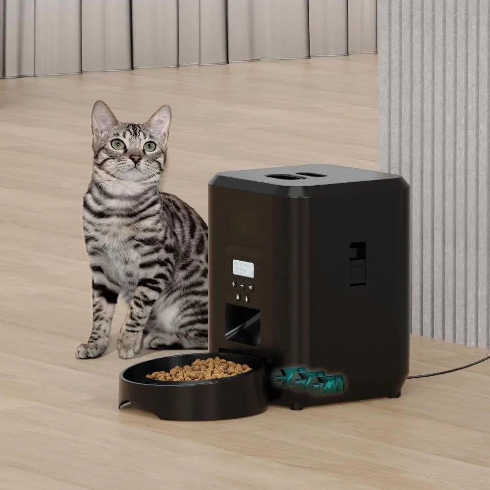 Smart Automatic Pet Feeder – Timer & Portionskontrolle | Automatischer Katzen- & Hundefutterspender | Slow-Feeding Bowl & 2.4G WiFi/Buttons-Modell