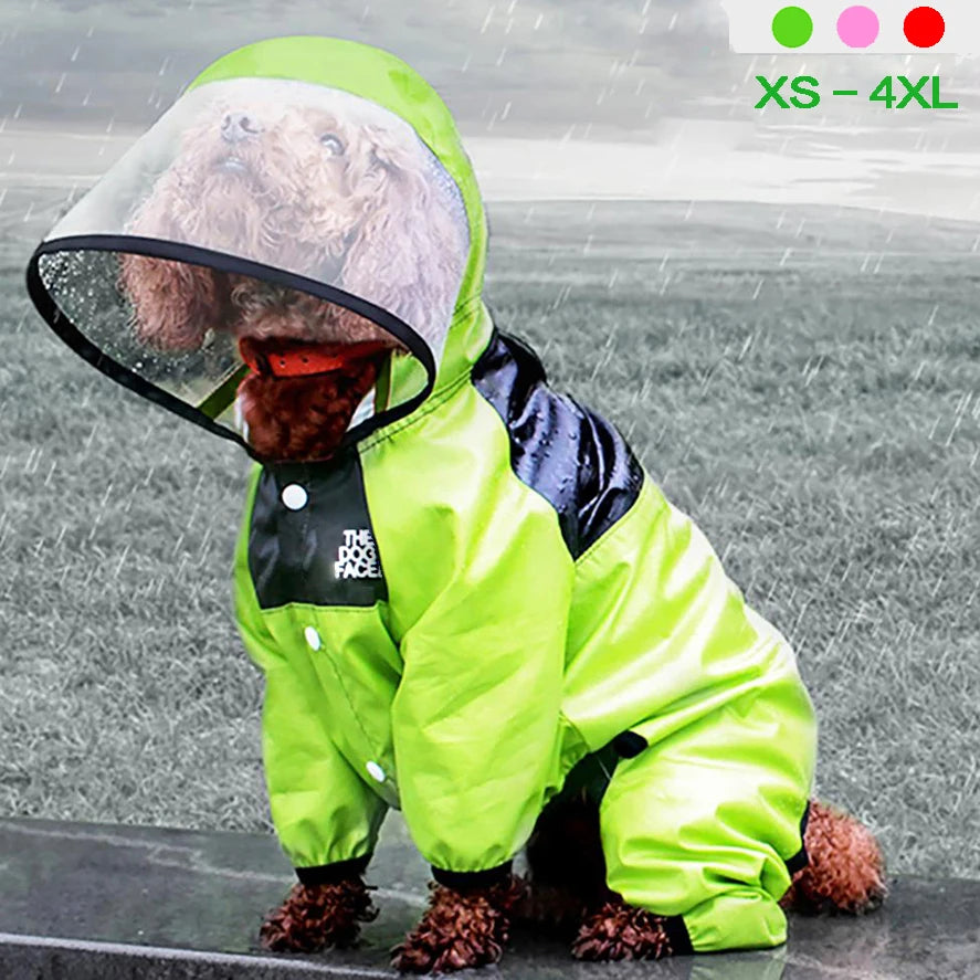 🐾 Waterproof Dog Raincoat – Hunde-Regenmantel „The Dog Face“ | Wasserfester Overall für kleine & mittelgroße Hunde