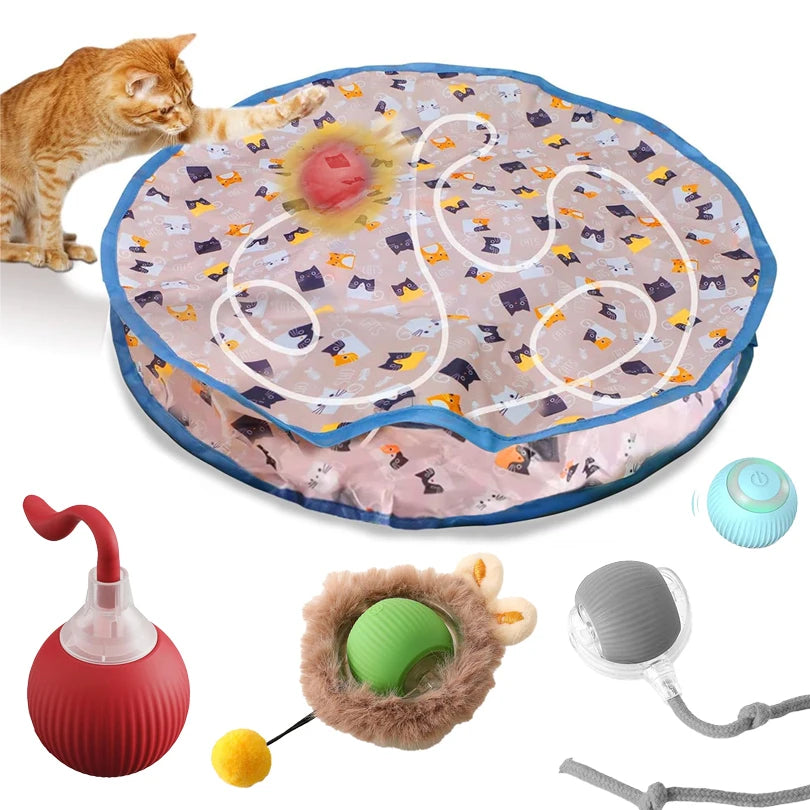 🐾 Interactive Motion Cat Toy Ball – Schnell rollender Hide-and-Seek Spielball für Wohnungskatzen | Bewegungsaktiviert & im Beutel versteckt