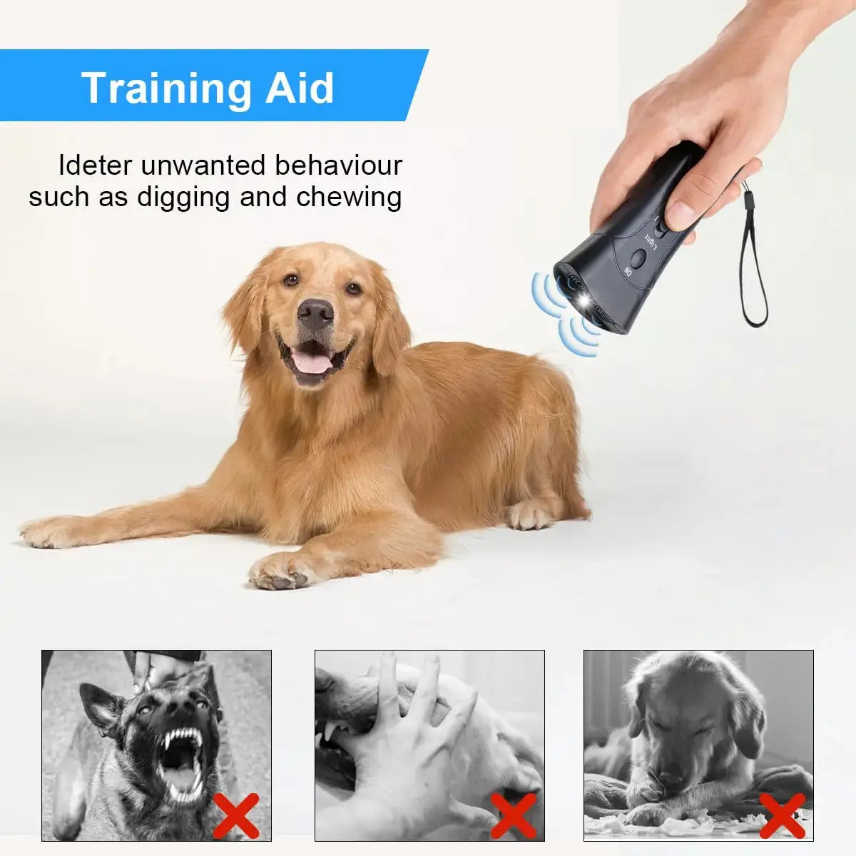 Ultraschall Hundeabwehr Gerät – LED & Laser Anti-Bell-Tool | Handliches Trainingsgerät gegen Bellen & zur Hundekontrolle PawPaw