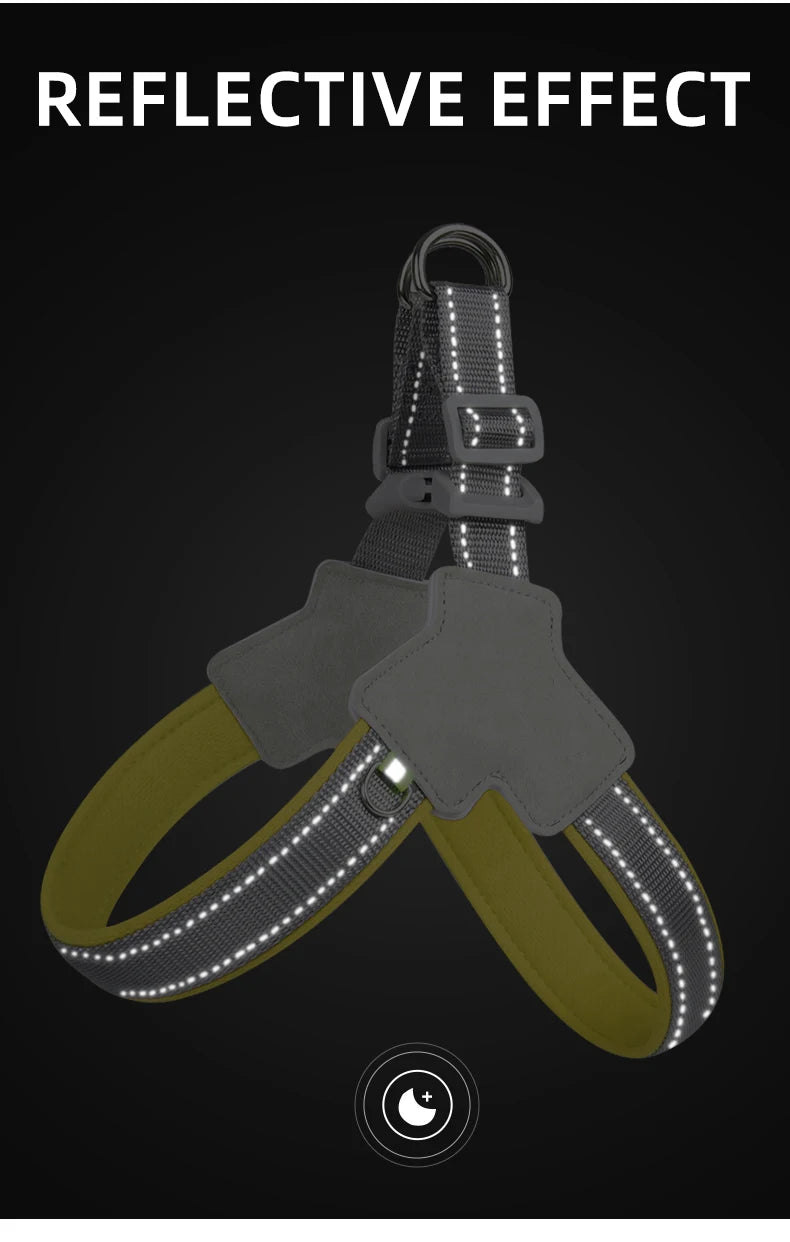 🐾 Reflective No-Pull Dog Harness – Bequemer Brustgurt für kleine & mittelgroße Hunde | Sicheres, rutschfestes Geschirr für Pug, Chihuahua & Co.