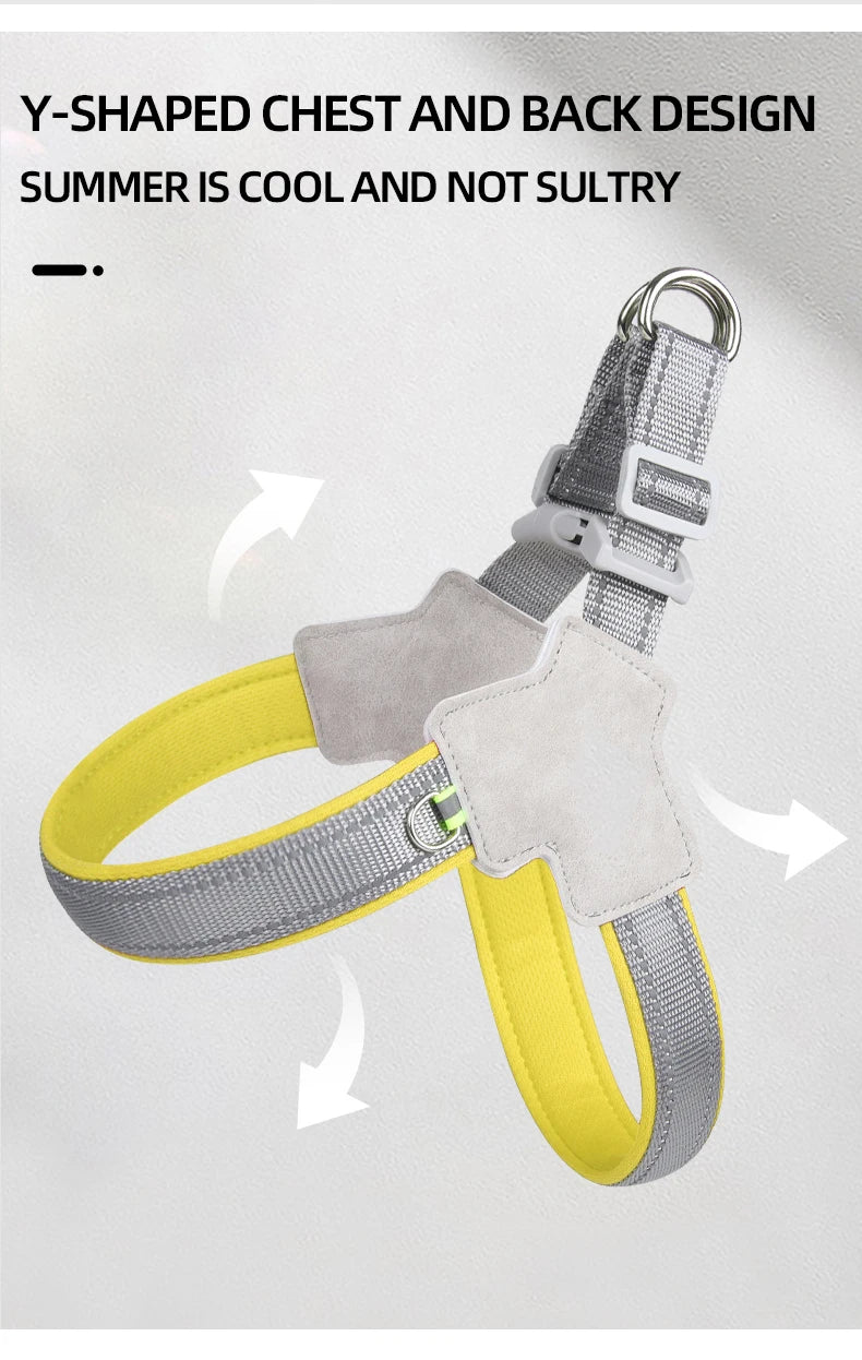 🐾 Reflective No-Pull Dog Harness – Bequemer Brustgurt für kleine & mittelgroße Hunde | Sicheres, rutschfestes Geschirr für Pug, Chihuahua & Co.