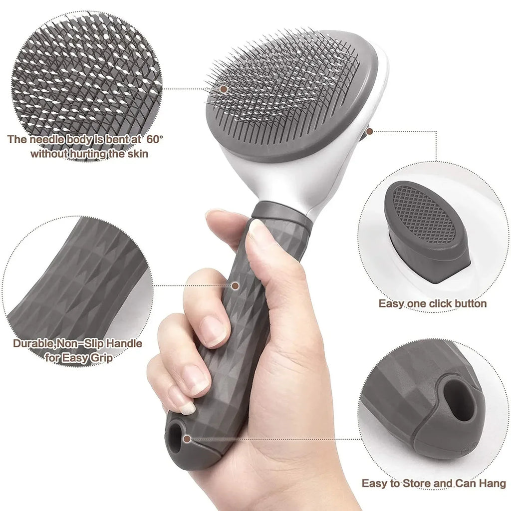 🐾 Self-Cleaning Pet Grooming Brush – Selbstreinigende Fellbürste für Hunde & Katzen | Sanfter Haarentfernungs-Kamm für alle Felltypen