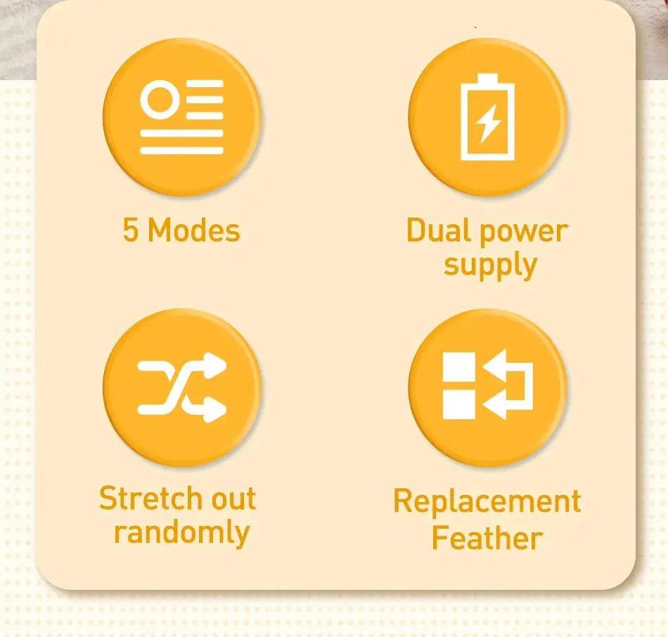 ROJECO 2-in-1 Elektrisches Katzenspielzeug – Automatischer Federball & Fun-Ball | Smart Interaktives Spielzeug mit 5 Modi für Katzen & Hunde PawPaw