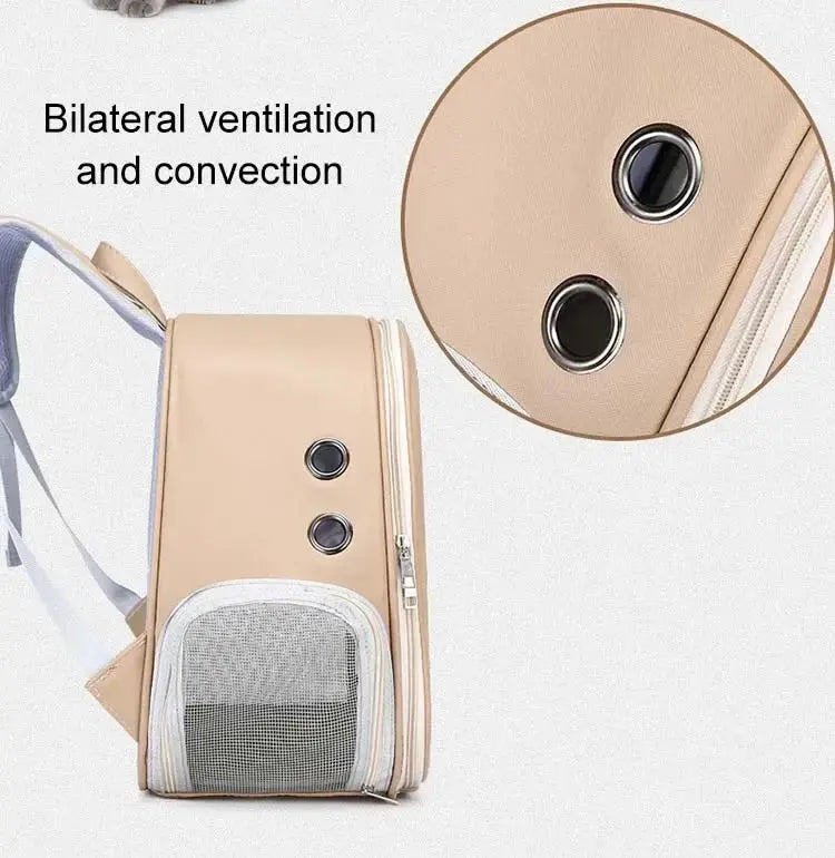 Transparenter Katzen-Rucksack – Tragetasche für Katzen & kleine Hunde | Atmungsaktive PU-Transporttasche für Reisen & Outdoor PawPaw