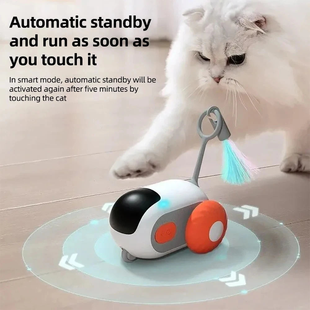 🐾 Smart Automatic Cat Toy Car – 2 Modi | Ferngesteuertes & automatisches Katzen-Spielauto für Jagdspaß & Training