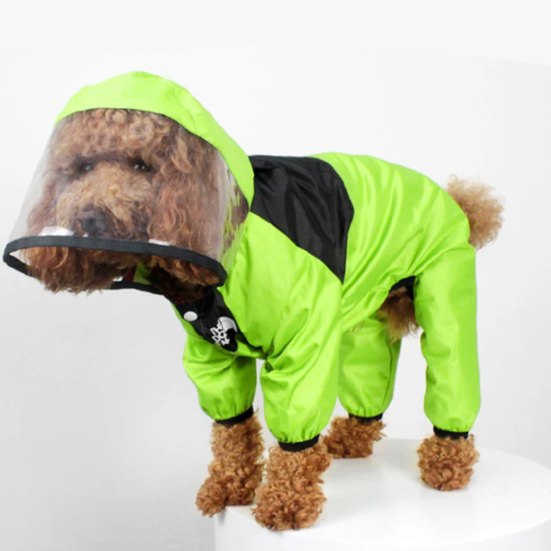 🐾 Waterproof Dog Raincoat – Hunde-Regenmantel „The Dog Face“ | Wasserfester Overall für kleine & mittelgroße Hunde