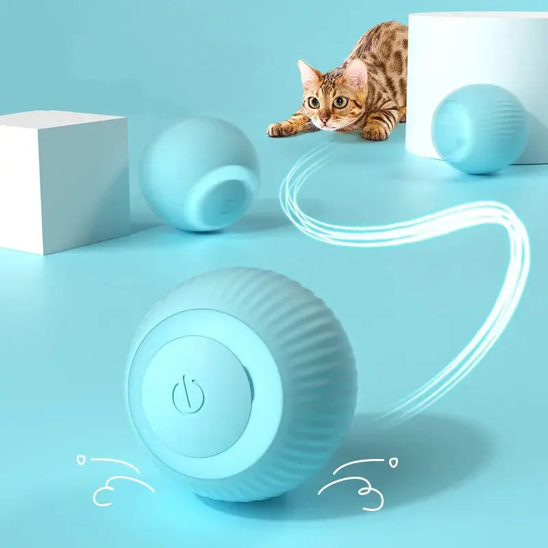 Elektrischer Katzenball – Automatisch rollendes Smart-Spielzeug | Interaktiver selbstbewegender Ball für Katzen & Kitten | Training & Indoor-Beschäftigung PawPaw