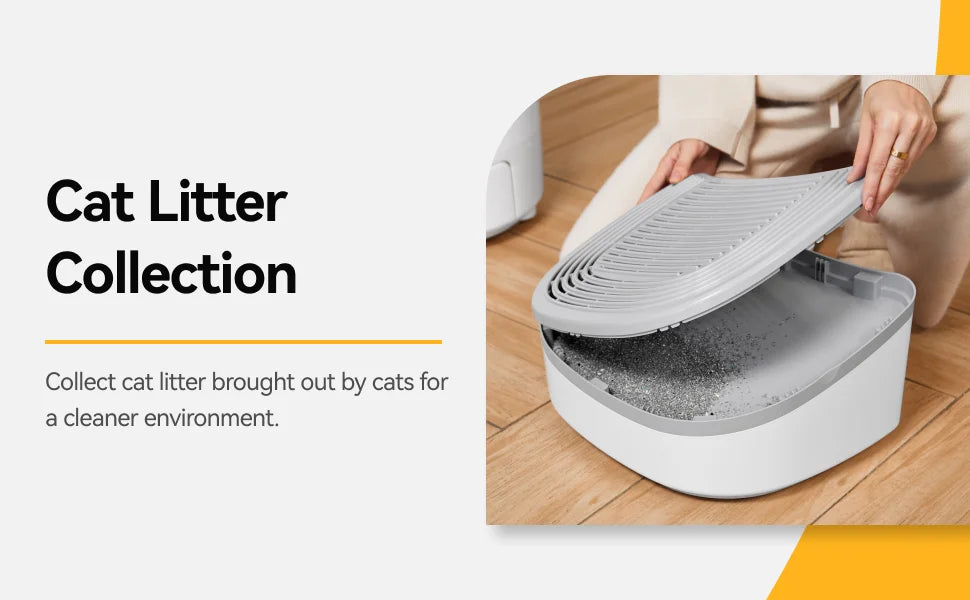 🐾 3-in-1 Cat Litter Stepper – Anti-Streu Trittbrett für Katzentoiletten | Rutschfeste Rampe + Streufänger + Ablagefach