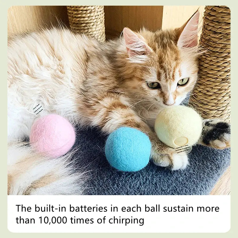Interaktiver Katzenball mit Sound & Katzenminze – Elektrisches Plüsch-Spielzeug für Katzen | Smart Pet Toy für Kitten & Erwachsene Katzen PawPaw