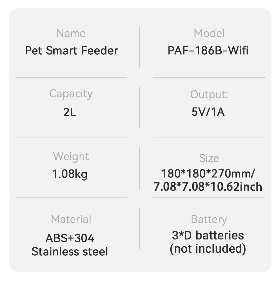 ROJECO 🐾 Smart Automatic Pet Feeder 2L – Intelligenter Futterautomat für Katzen & Hunde (APP & Tastensteuerung)