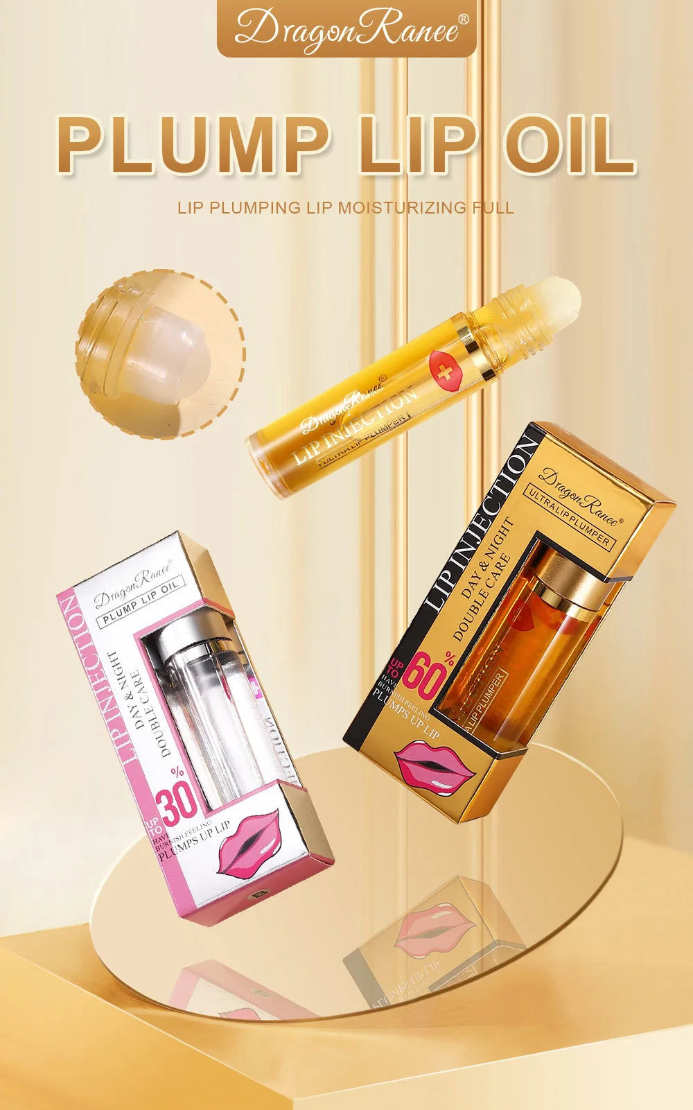 💋 Volumizing Lip Plumper Serum – Sofort-Aufpolsterndes Lipgloss für volle Lippen | Feuchtigkeit, Glanz & Reduzierung feiner Linien