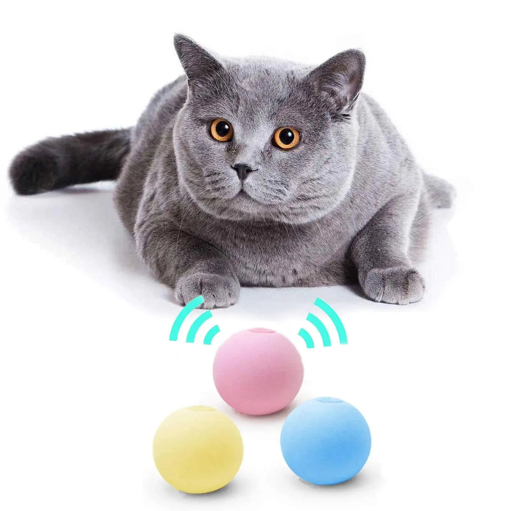 Interaktiver Katzenball mit Sound & Katzenminze – Elektrisches Plüsch-Spielzeug für Katzen | Smart Pet Toy für Kitten & Erwachsene Katzen PawPaw