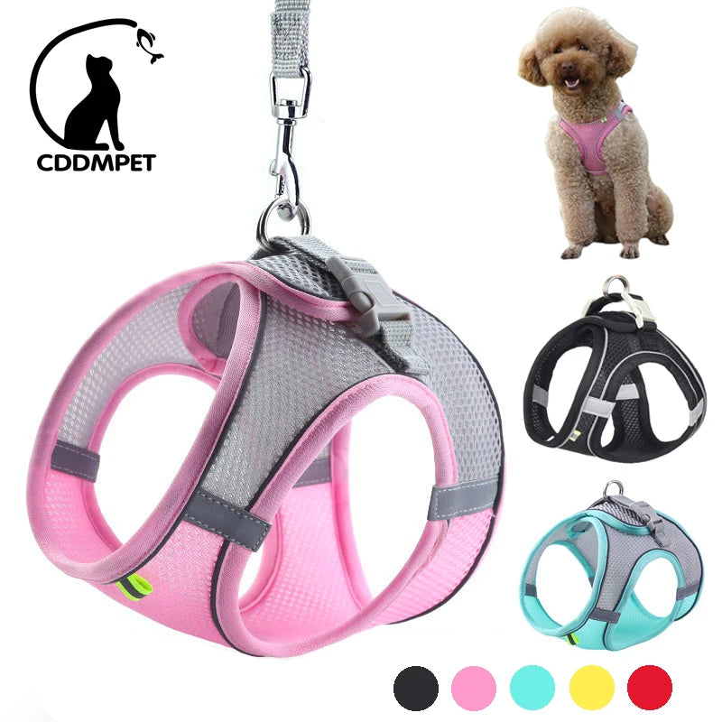 🐾 Reflective No-Pull Dog Harness – Bequemer Brustgurt für kleine & mittelgroße Hunde | Sicheres, rutschfestes Geschirr für Pug, Chihuahua & Co.