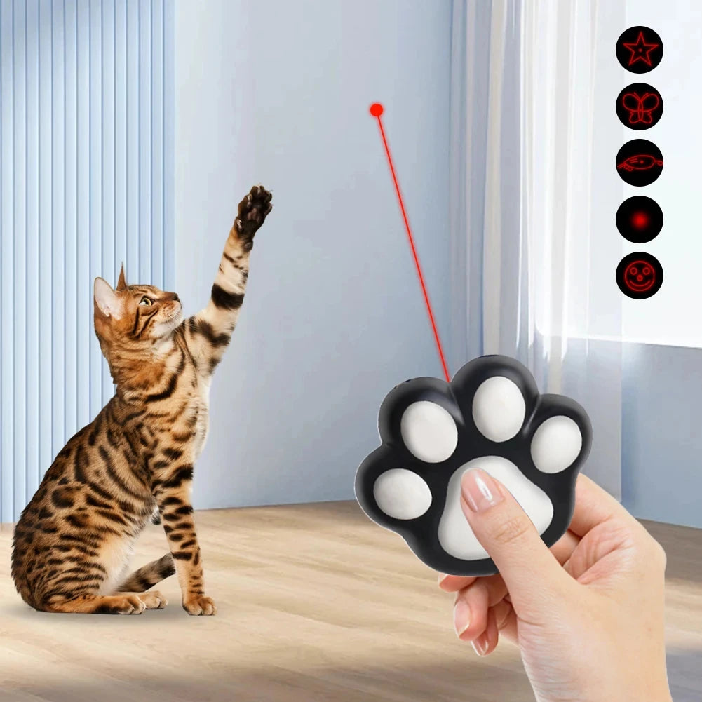 🐾 Rechargeable Pet Laser Toy – Lustiges Laser-Spielzeug mit 5 Mustern | Interaktives Training & Jagdspiel für Katzen & Hunde