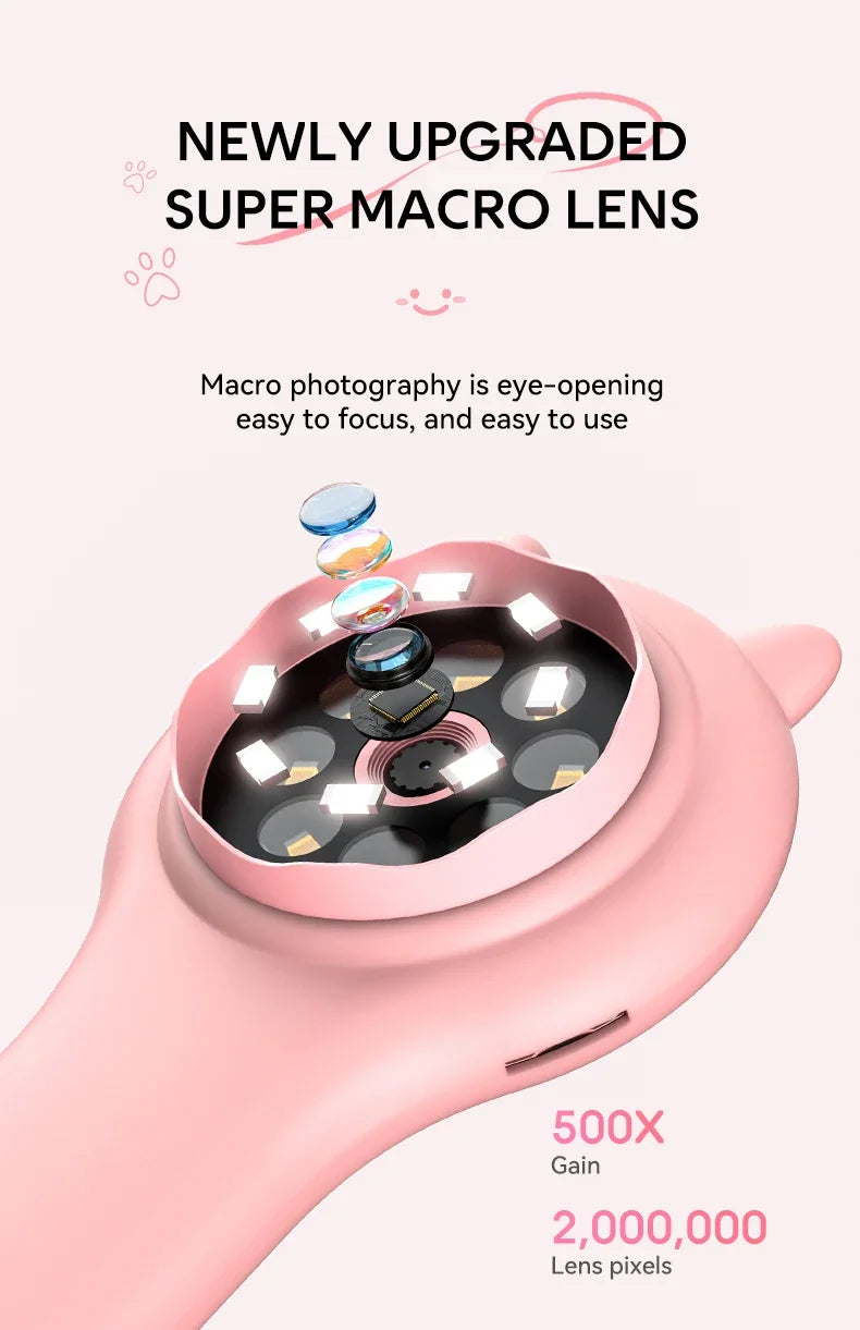 🔬 Mini Kids Optical Microscope – 500X Kinder-Mikroskop mit Foto- & Video-Funktion | Wissenschaft & Lernspielzeug für kleine Entdecker