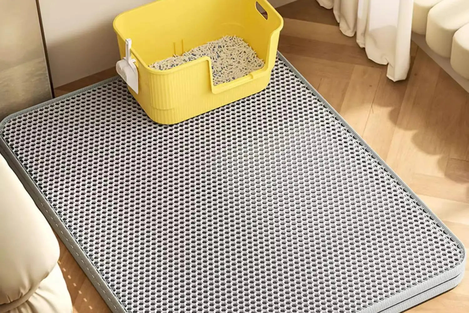 🐾 Extra Large Cat Litter Mat – XXL Katzenstreumatte | 2-lagig, wasserdicht, rutschfest & waschbar – Anti-Streu Bodenmatte für Katzentoiletten
