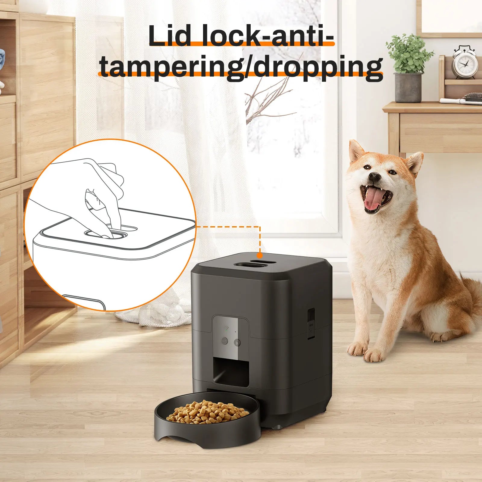 Smart Automatic Pet Feeder – Timer & Portionskontrolle | Automatischer Katzen- & Hundefutterspender | Slow-Feeding Bowl & 2.4G WiFi/Buttons-Modell